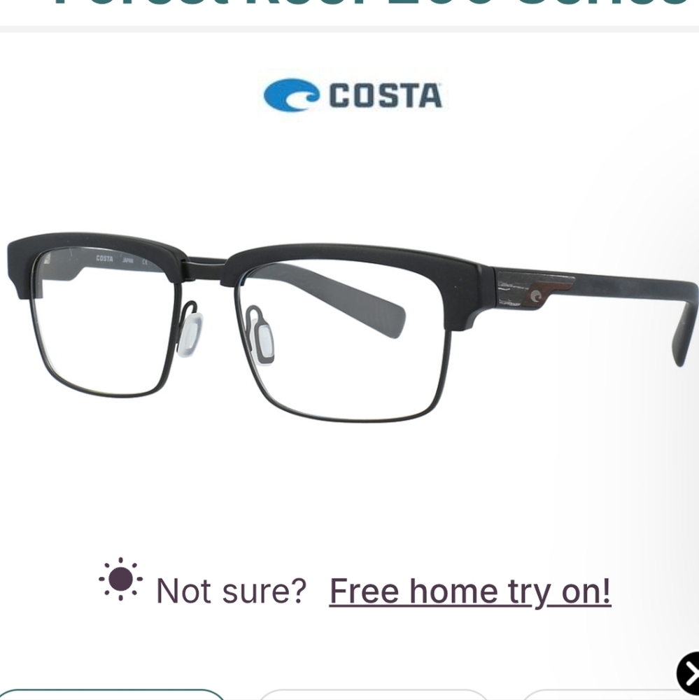Costa 200 Series prescription frames black